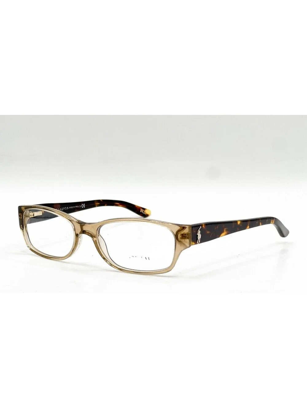 Ralph Lauren RL 6058 5217 Mud Transparent Rectangle Eyeglass Frames 51-16-135